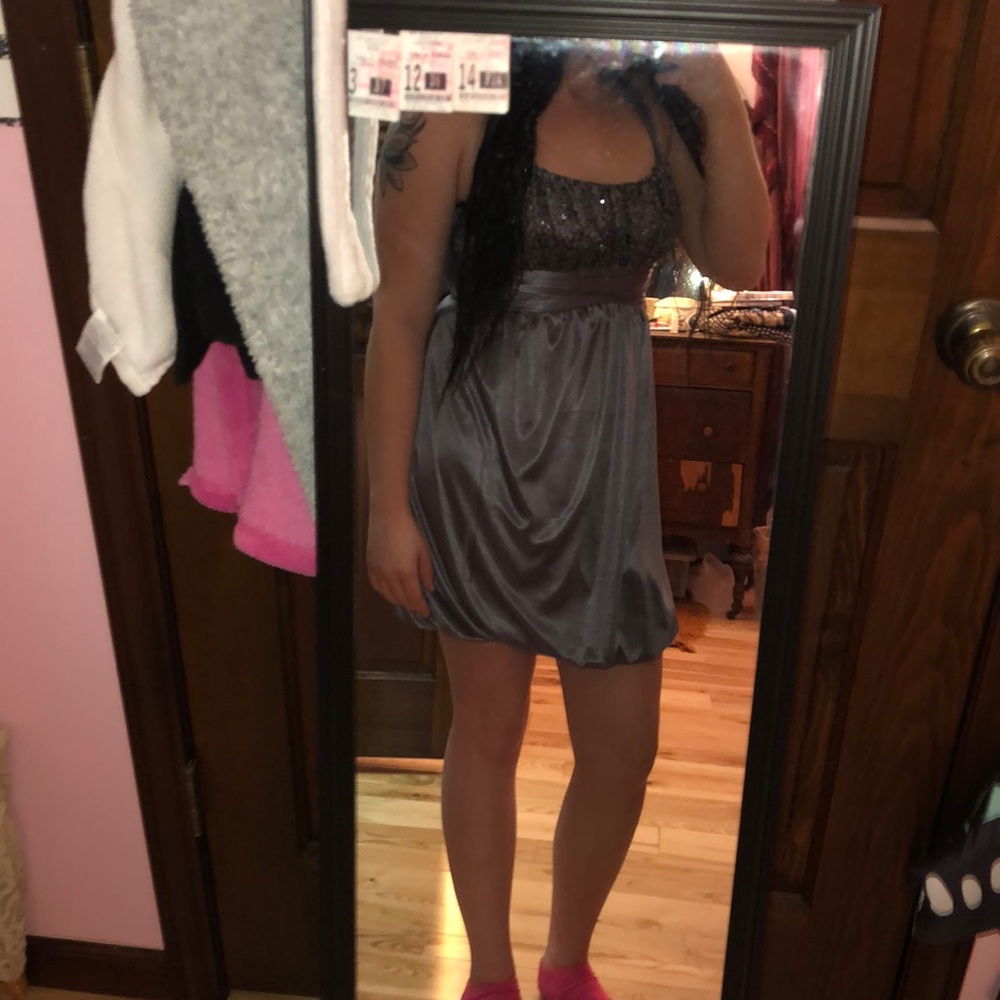 Charcoal grey semi formal dress